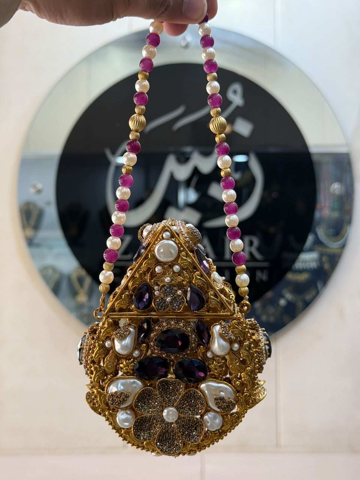 Stylish Kundan Turkish Designer Clutch_Medium Size_New Arrival_ Design 2