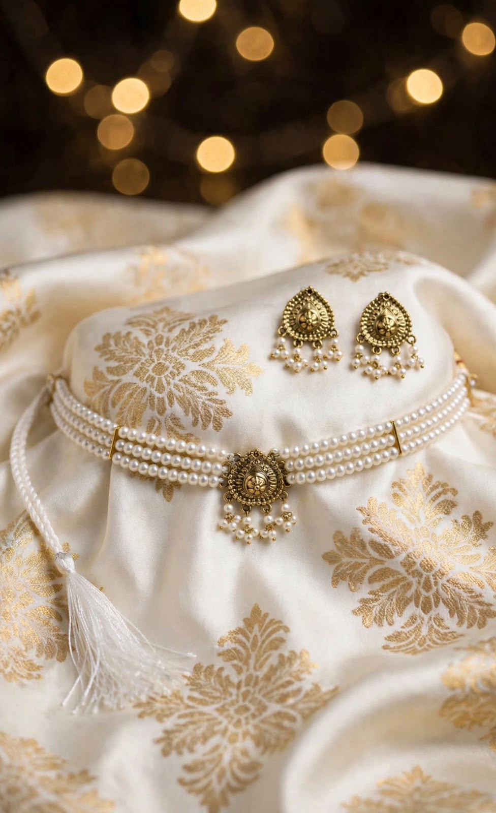 Afghani Golden White-Pearl Choker_New Arrival