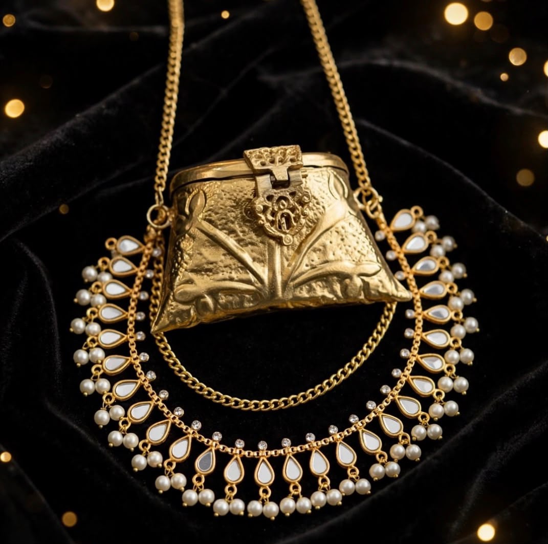 Stylish Indian Kundan Metal Clutch_Small Size_New Arrival
