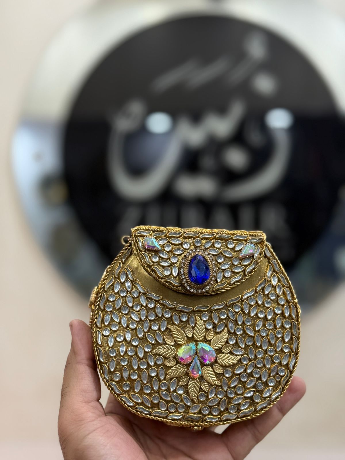 Turkish_Kundan Designer Metal Clutch_New Design 10