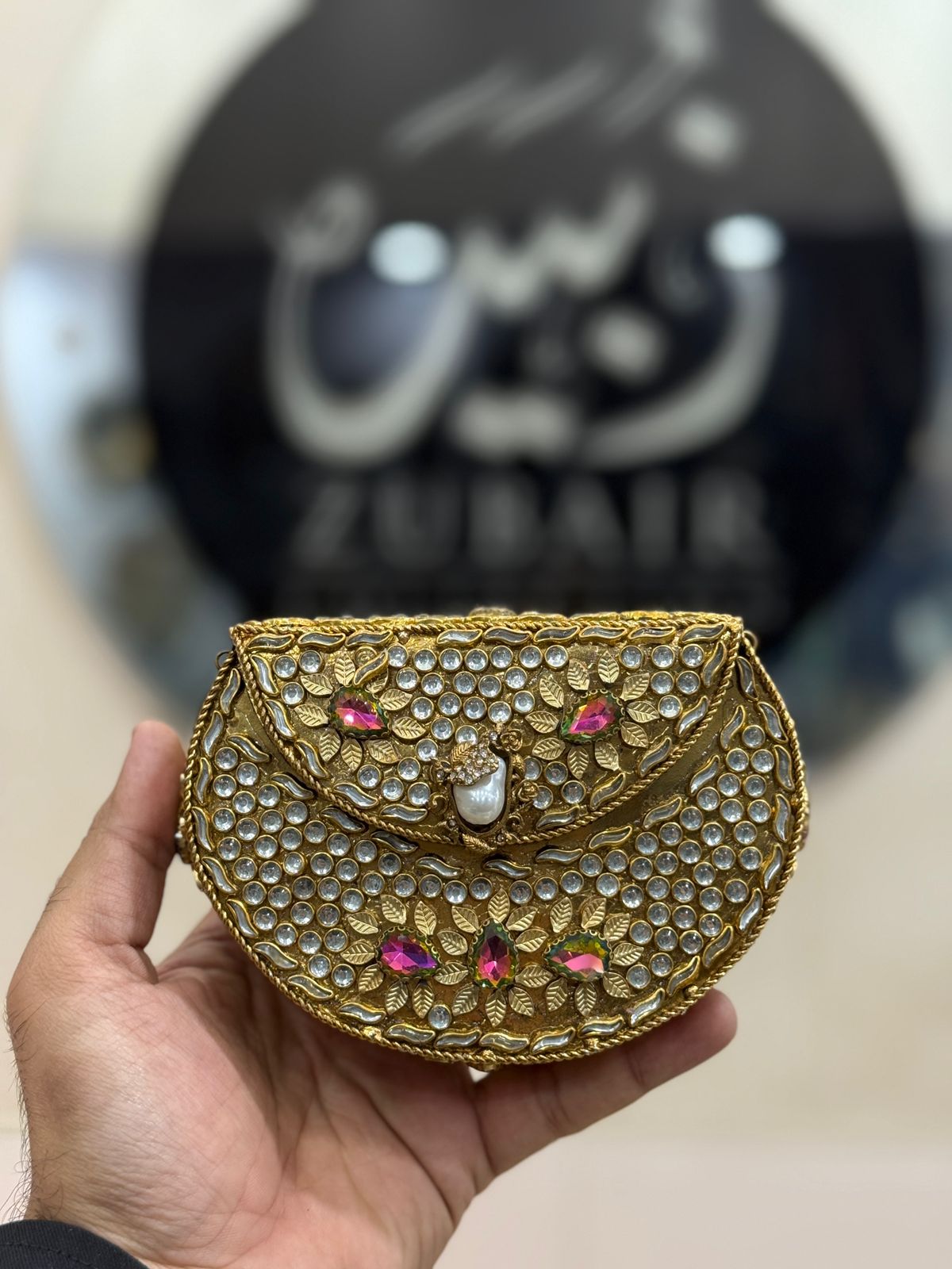 Turkish_Kundan Designer Metal Clutch_New Design 11