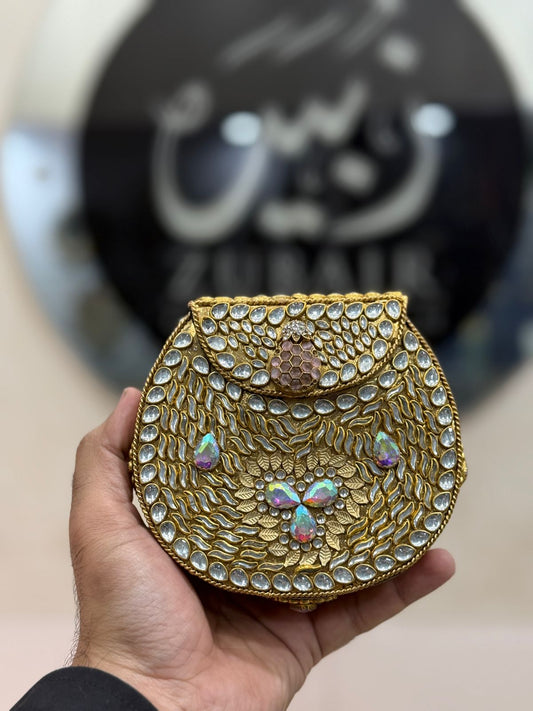Turkish_Kundan Designer Metal Clutch_New Design 12