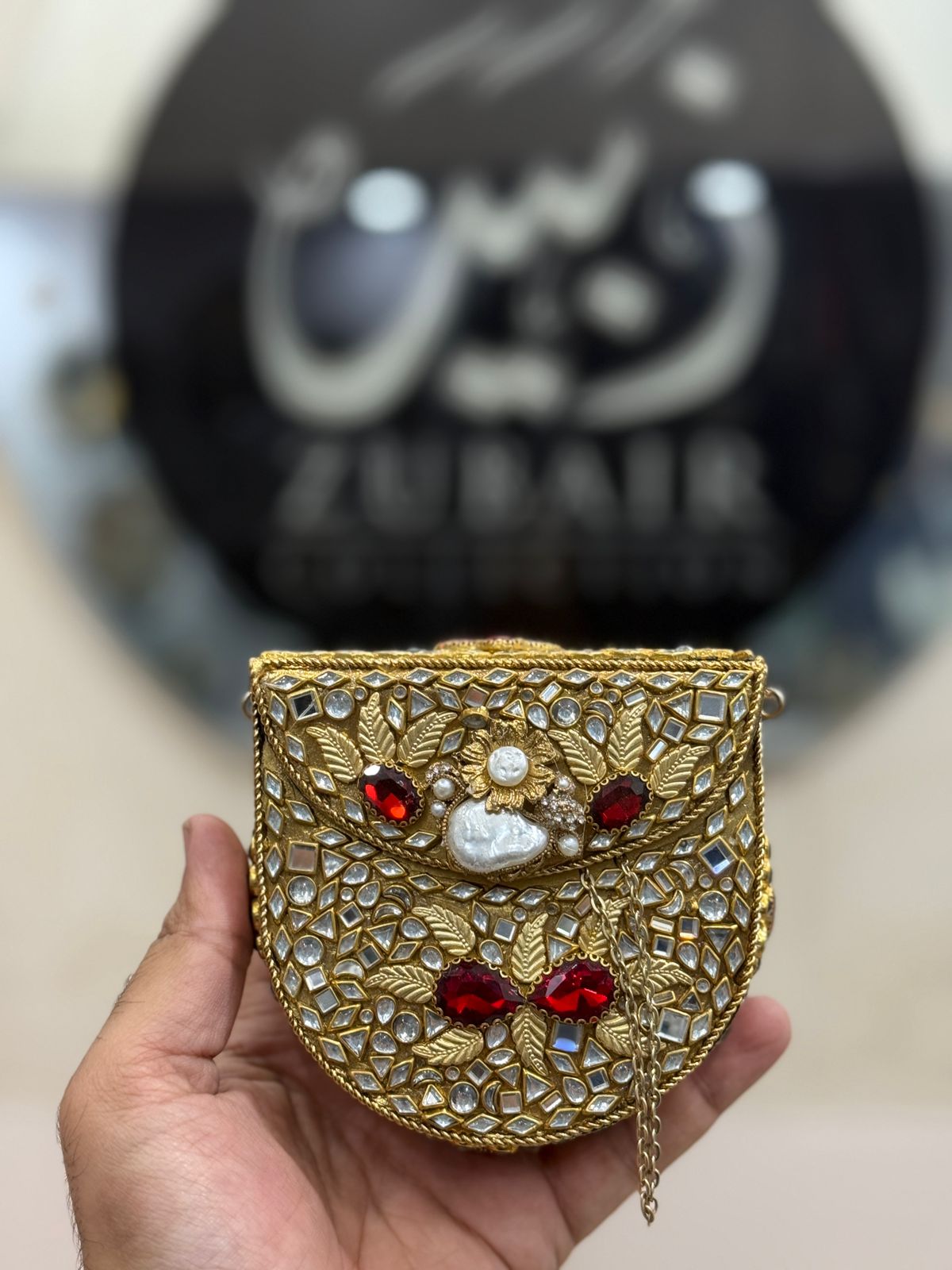 Turkish_Kundan Designer Metal Clutch_New Design 18