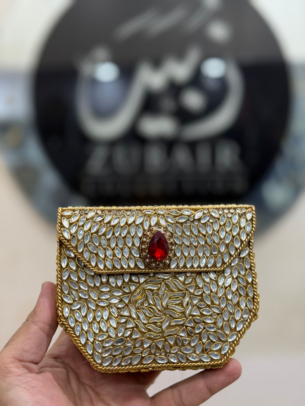 Turkish_Kundan Designer Metal Clutch_New Design 1