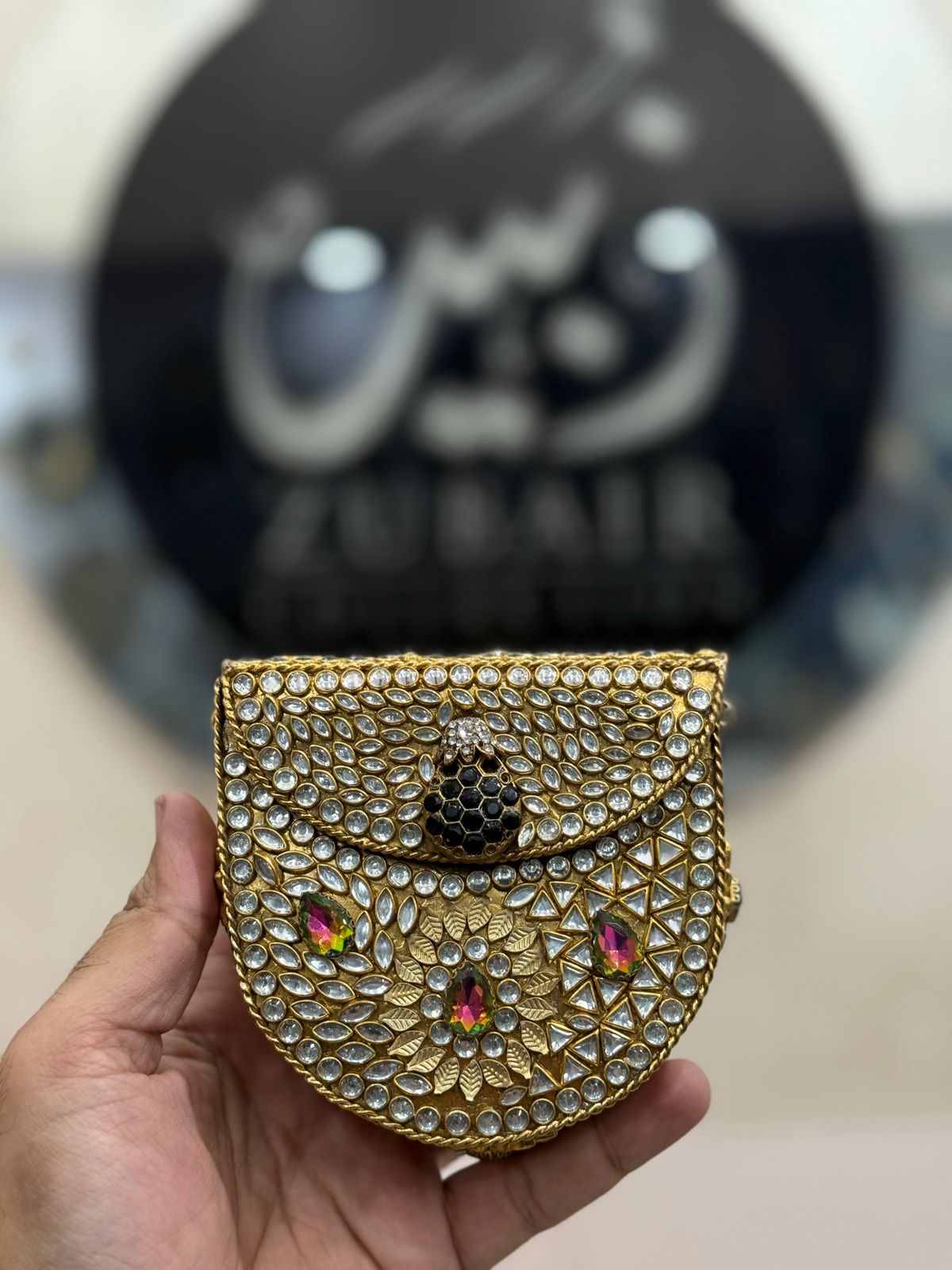 Turkish_Kundan Designer Metal Clutch_New Design 20