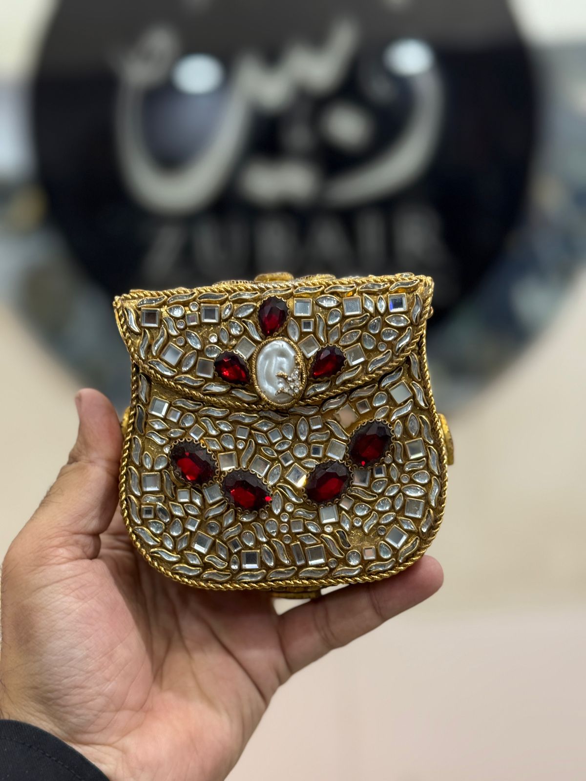Turkish_Kundan Designer Metal Clutch_New Design 22