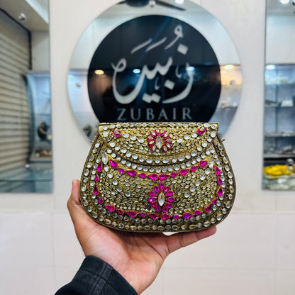 Beautiful big size kundan clutch