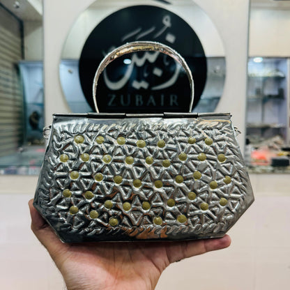 Beautiful Two Tune silver Clutch