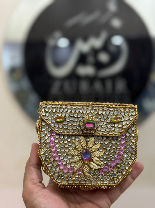 Turkish_Kundan Designer Metal Clutch_New Design 6