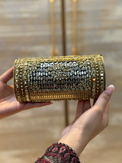 Beautiful Round Kundan Clutch