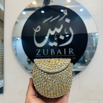 Beautiful mini size kundan clutch