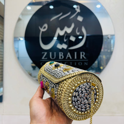 Beautiful Dolki shape Stones clutch