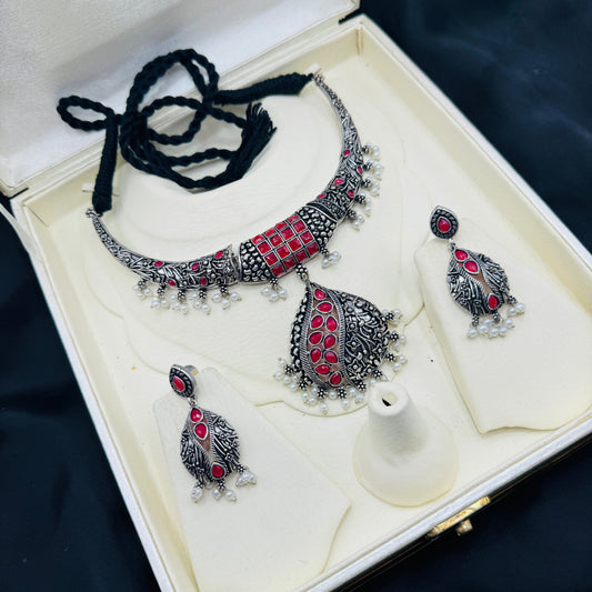 Indian oxidise Necklace Set