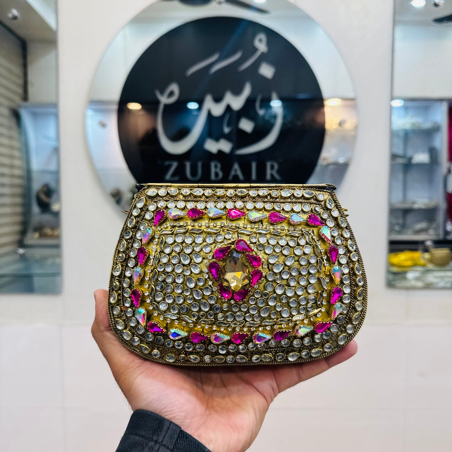 Beautiful big size kundan clutch