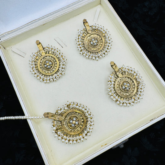 Beautiful new Design Gajra Earrings With matching Ring & Teeka