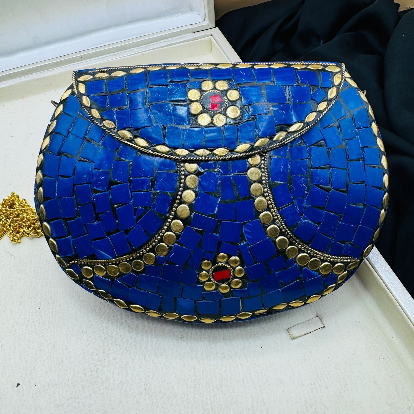 Blue Afghani Clutch