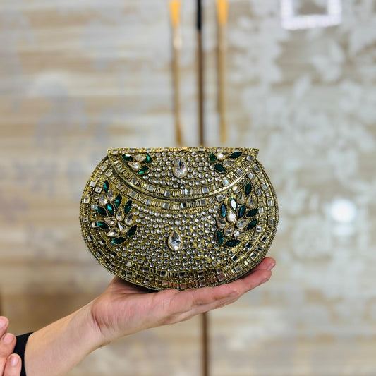 HandMade Large Kundan Clutch-1