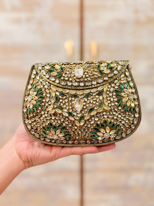 HandMade Large Kundan Clutch-4