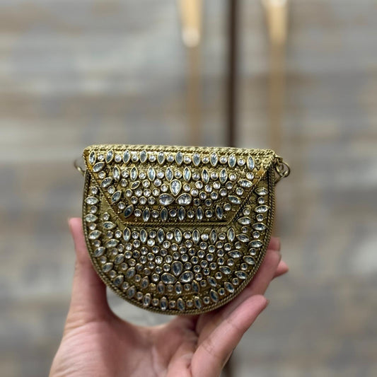 HandMade Small Kundan Clutch-9
