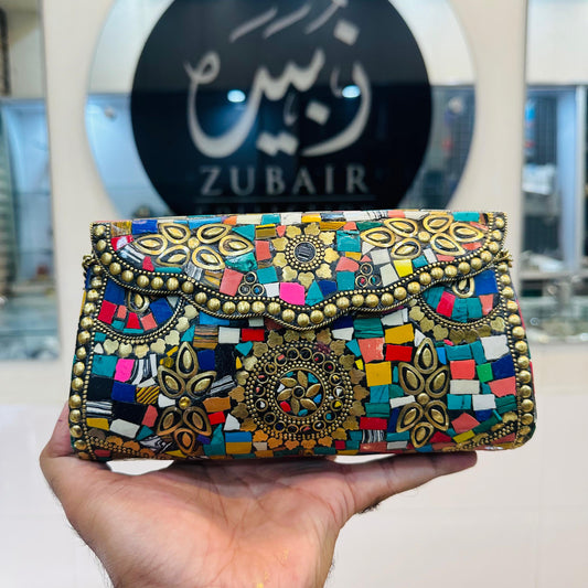 Handmade Stone work Clutch_Big Size