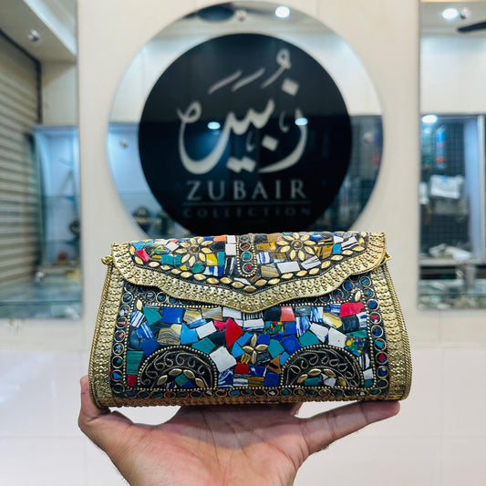 HandMade Golden Multi Clutch