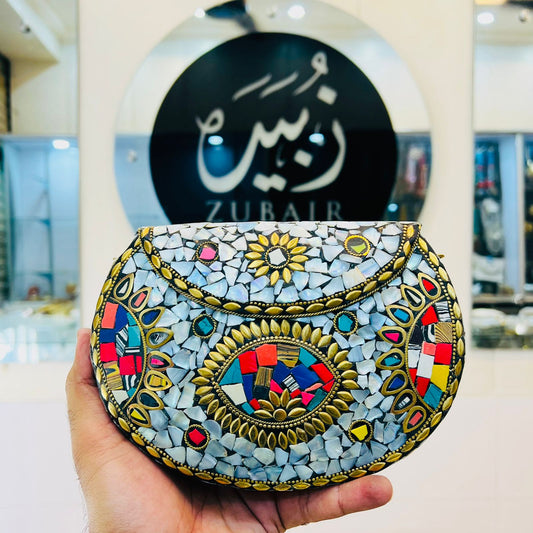 Indian Silver Sippi Clutch