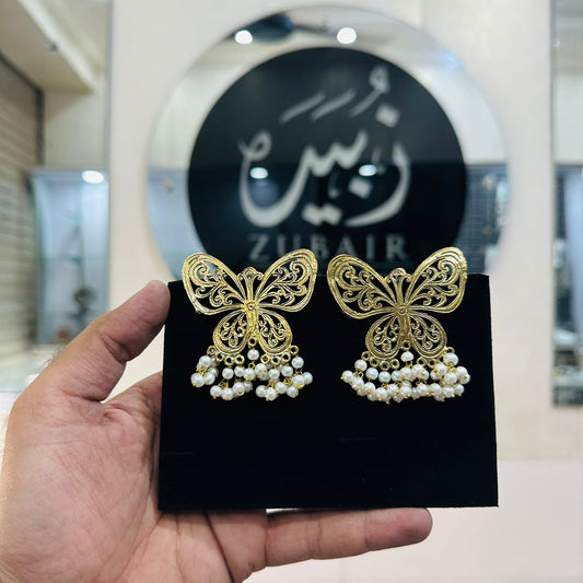 Butterfly Pearl EarRings-New Design