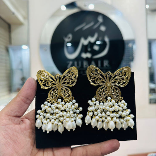 Butterfly Pearl EarRings-New Design