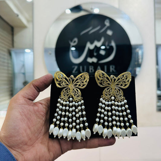 Long-Pearl Butterly EarRings-New Design