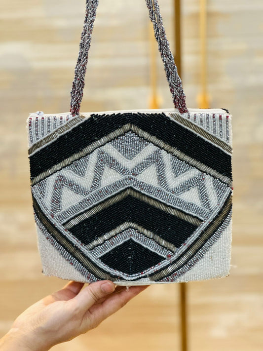 Handmade Beaded Gray Bags- 5 Designs