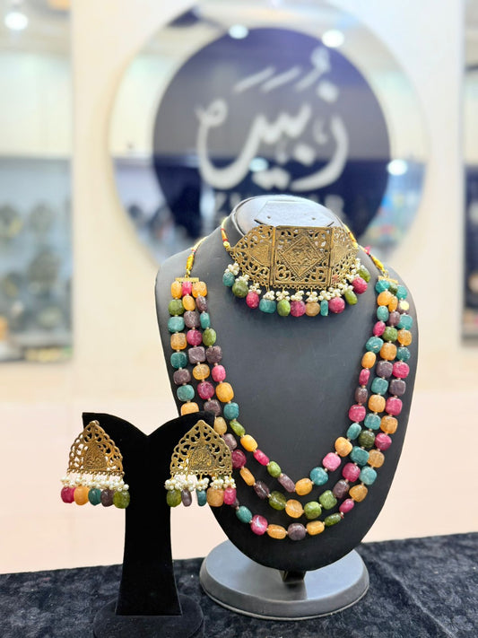 Choker + EarRings + Mala Complete Designer Set