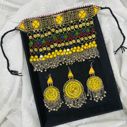 Afghani Yellow Choker Set_New Design