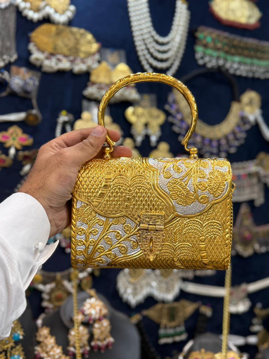 Luxury Golden Metal Clutch_2Tune_Designer Clutch