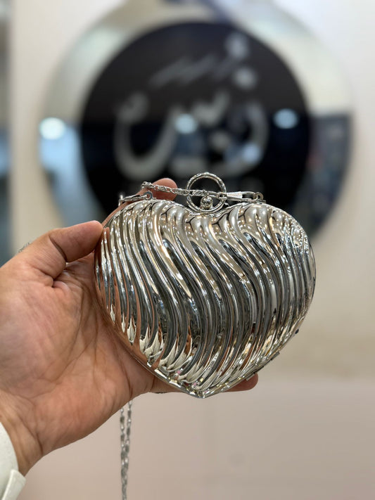 Acrylic Silver Heart Clutch_New Design 4