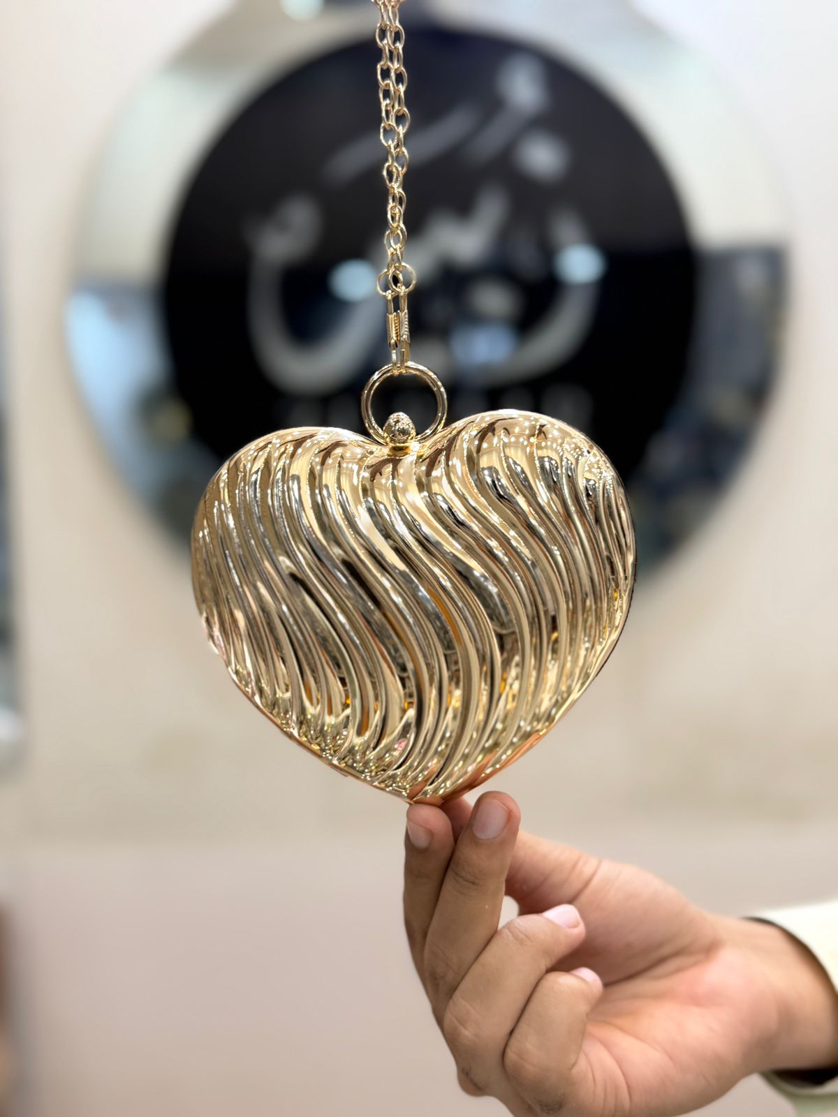 Acrylic Golden Heart Clutch_New Design 11