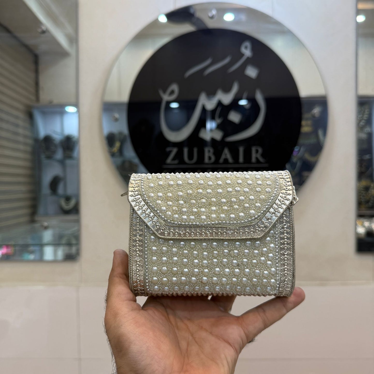 HandMade Metal Indian Pearl Clutch_Medium Size