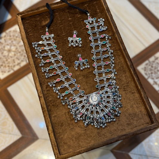 Indian Oxidize Necklace With EarRings_New Design