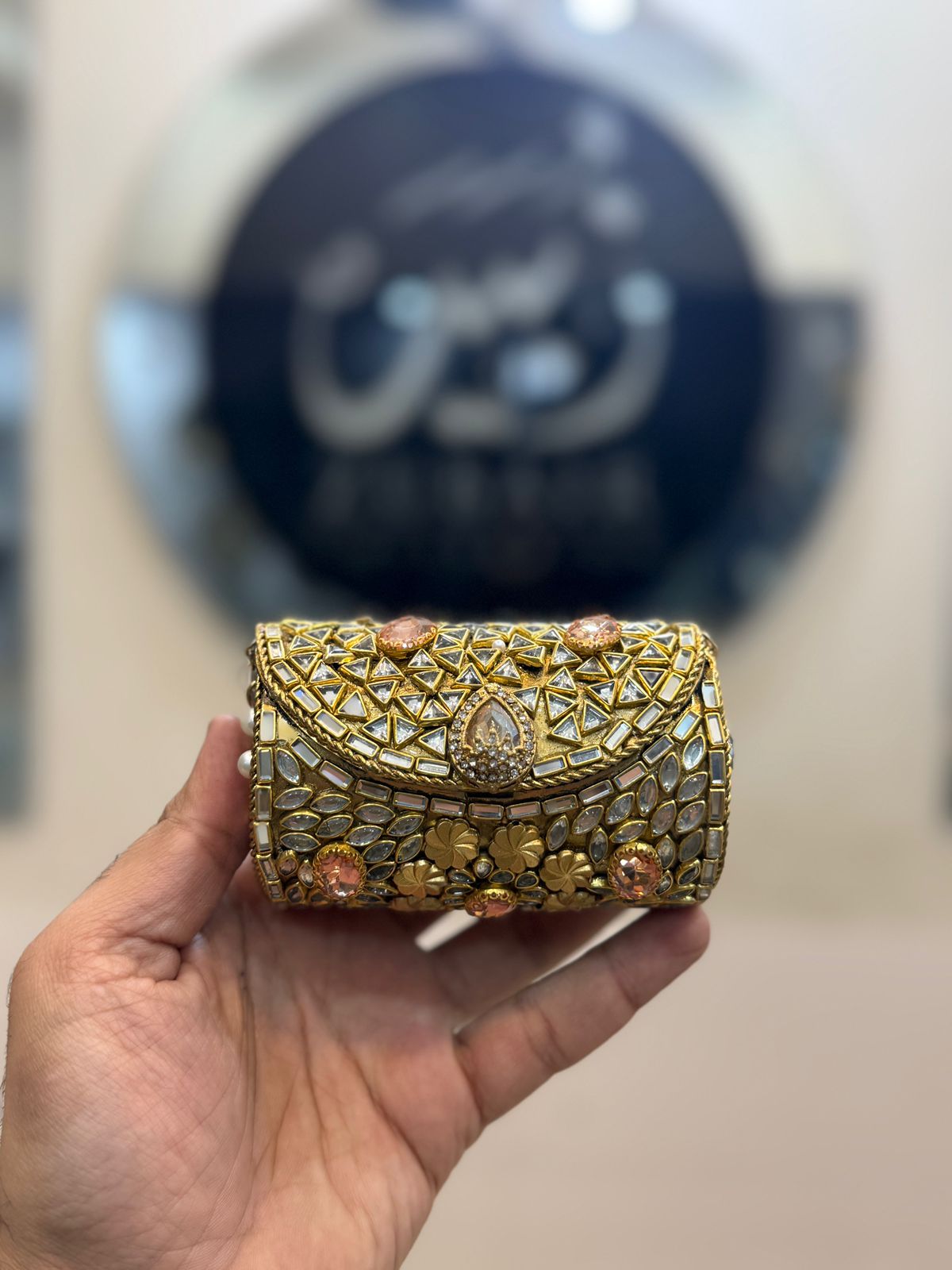 Turkish_Kundan Designer Small Dholki Clutch_Design 43