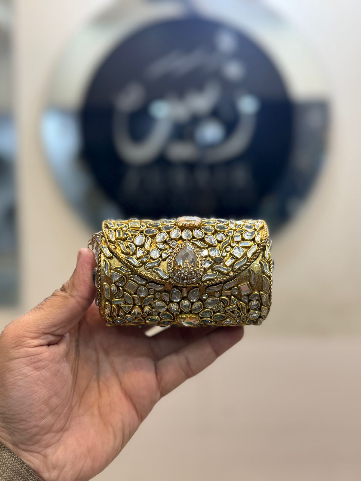 Turkish_Kundan Designer Small Dholki Clutch_Design 49
