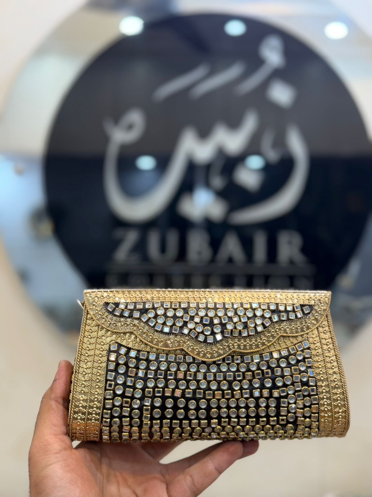 Indian Kundan Golden Clutch_Design 9