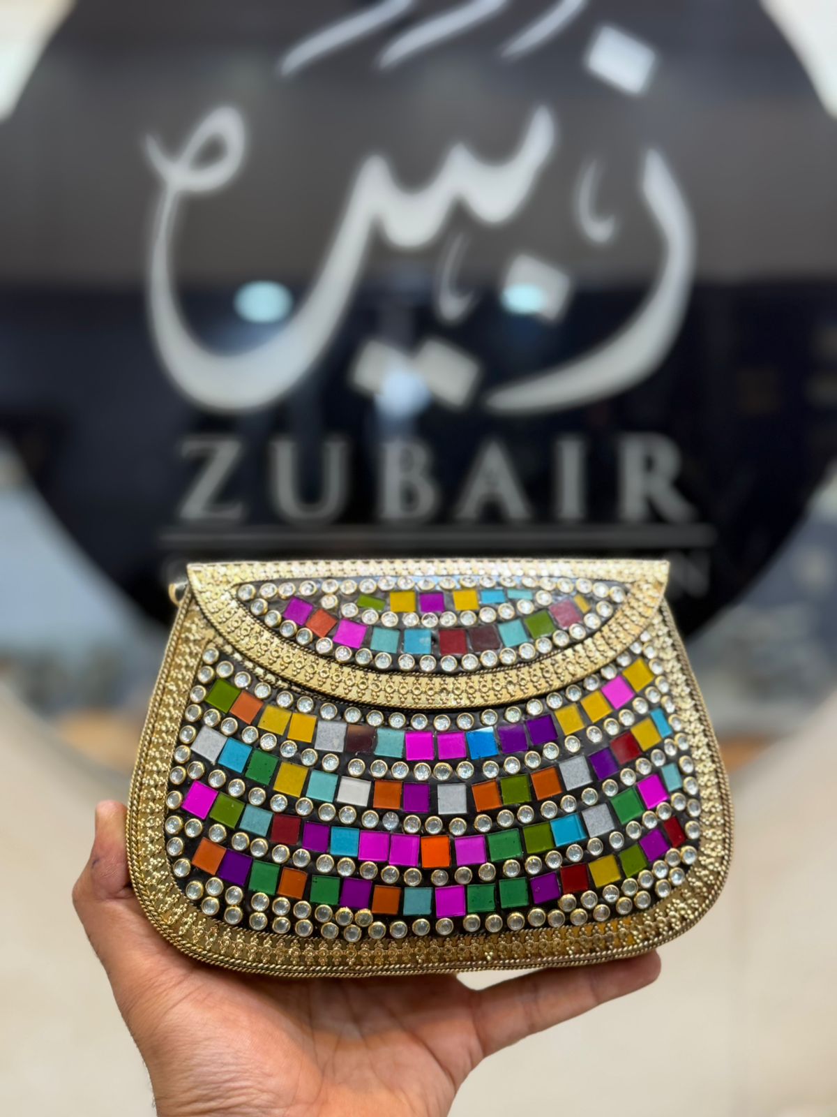 Indian Kundan Golden Clutch_Design 11