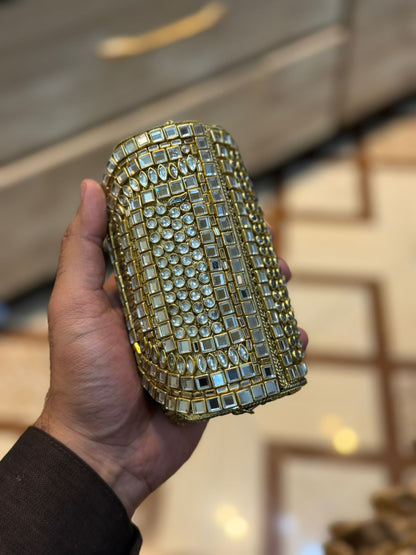 HandMade Full Kundan Dholki Clutch