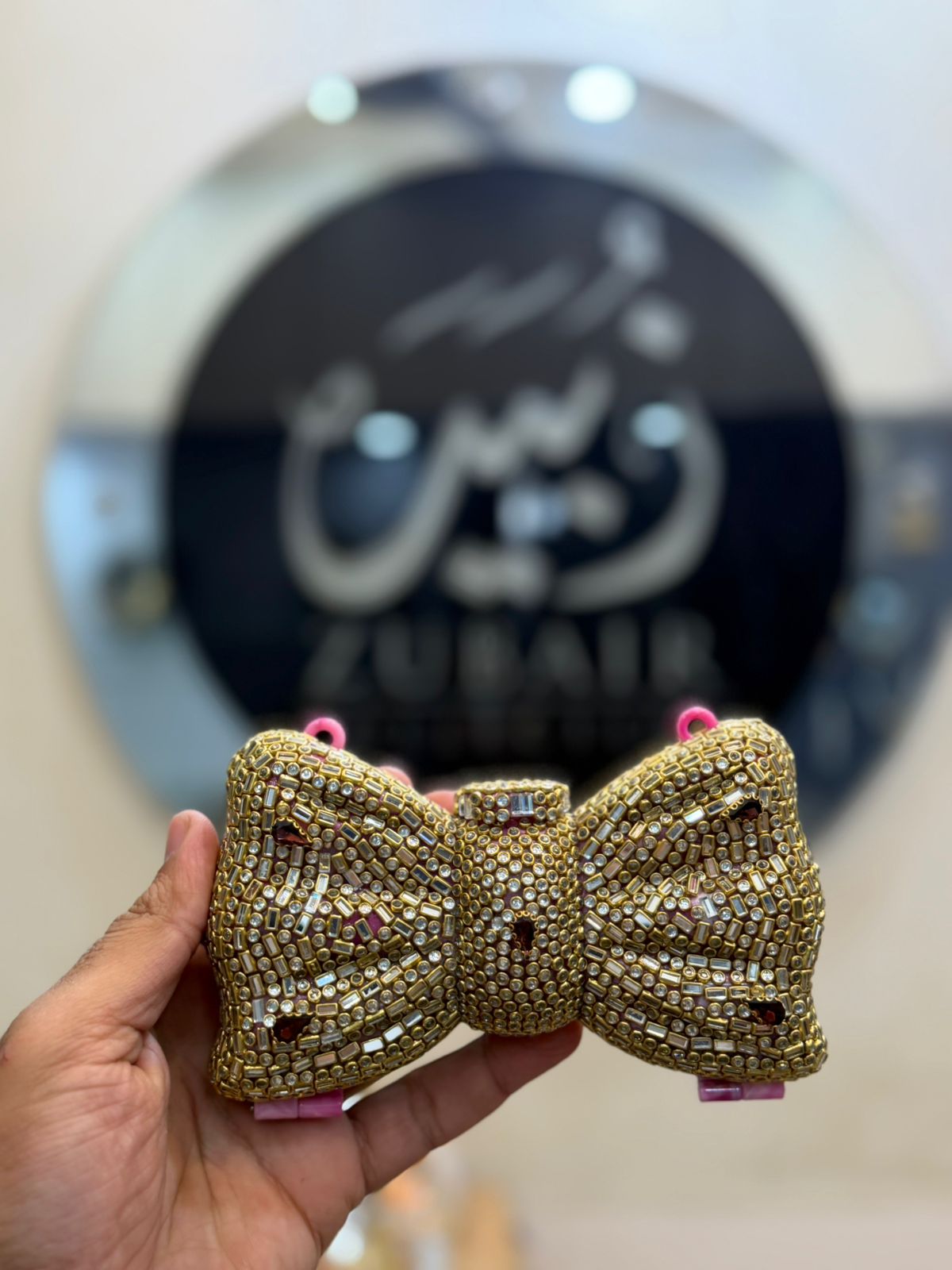 Stylish Acrylic Kundan Clutch_New Design 3