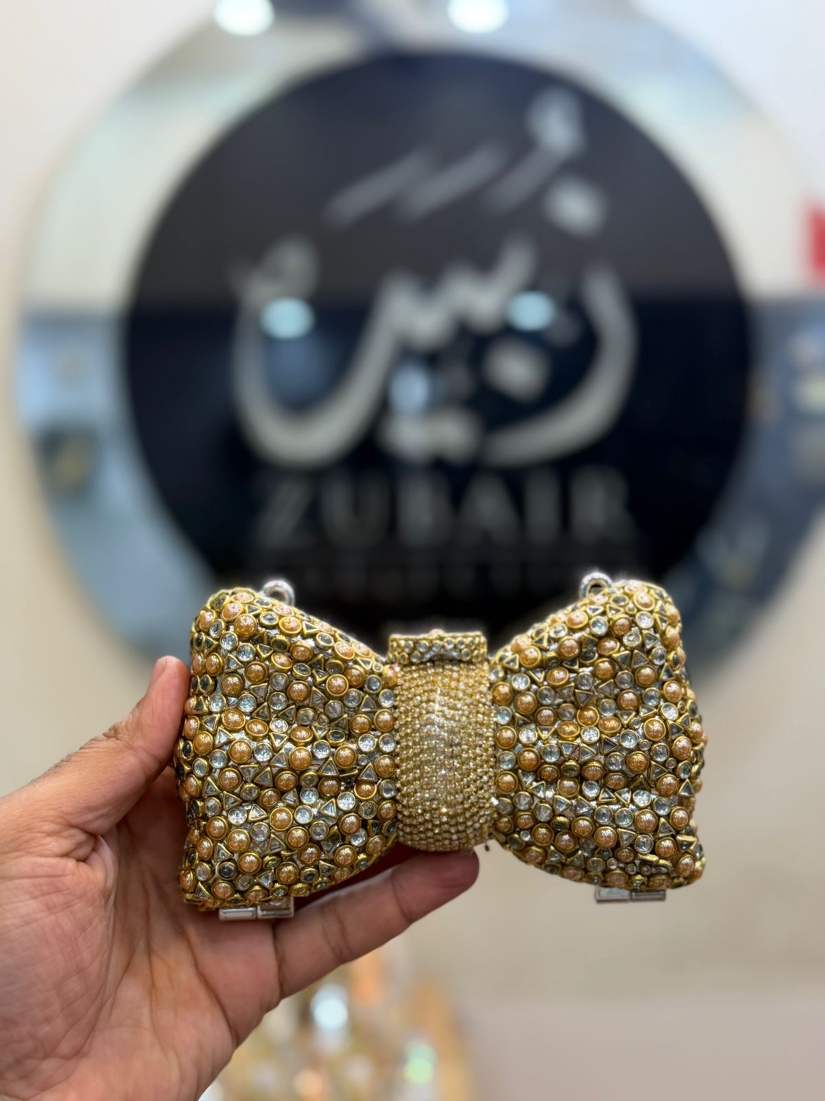 Stylish Acrylic Kundan Clutch_New Design 5