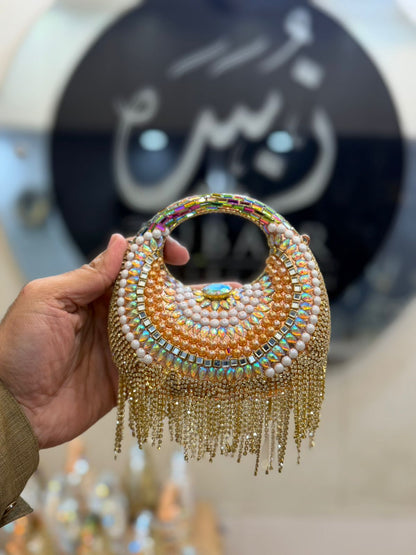 Stylish Acrylic Kundan Clutch_New Design 11