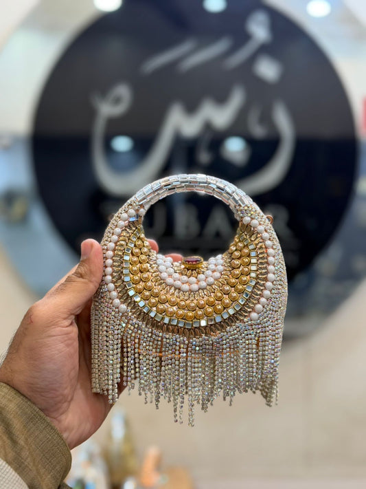 Stylish Acrylic Kundan Clutch_New Design 21