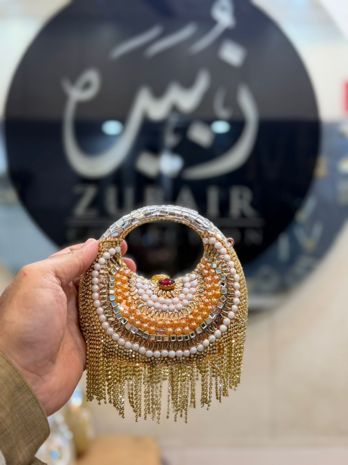 Stylish Acrylic Kundan Clutch_New Design 24