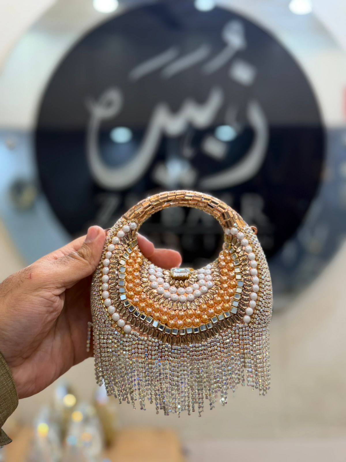 Stylish Acrylic Kundan Clutch_New Design 25