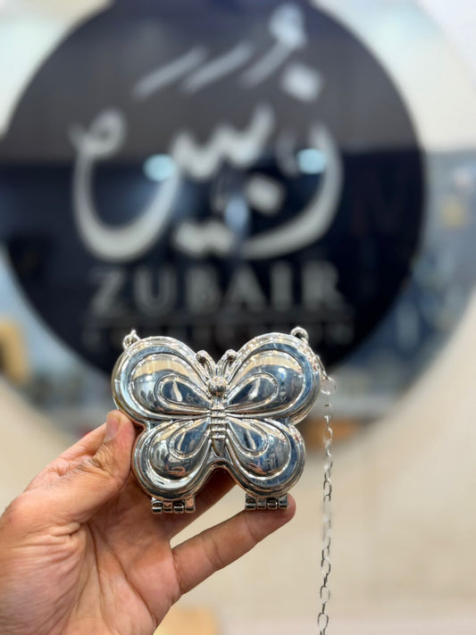 Stylish Butterfly Silver Metal Clutch_Design 4