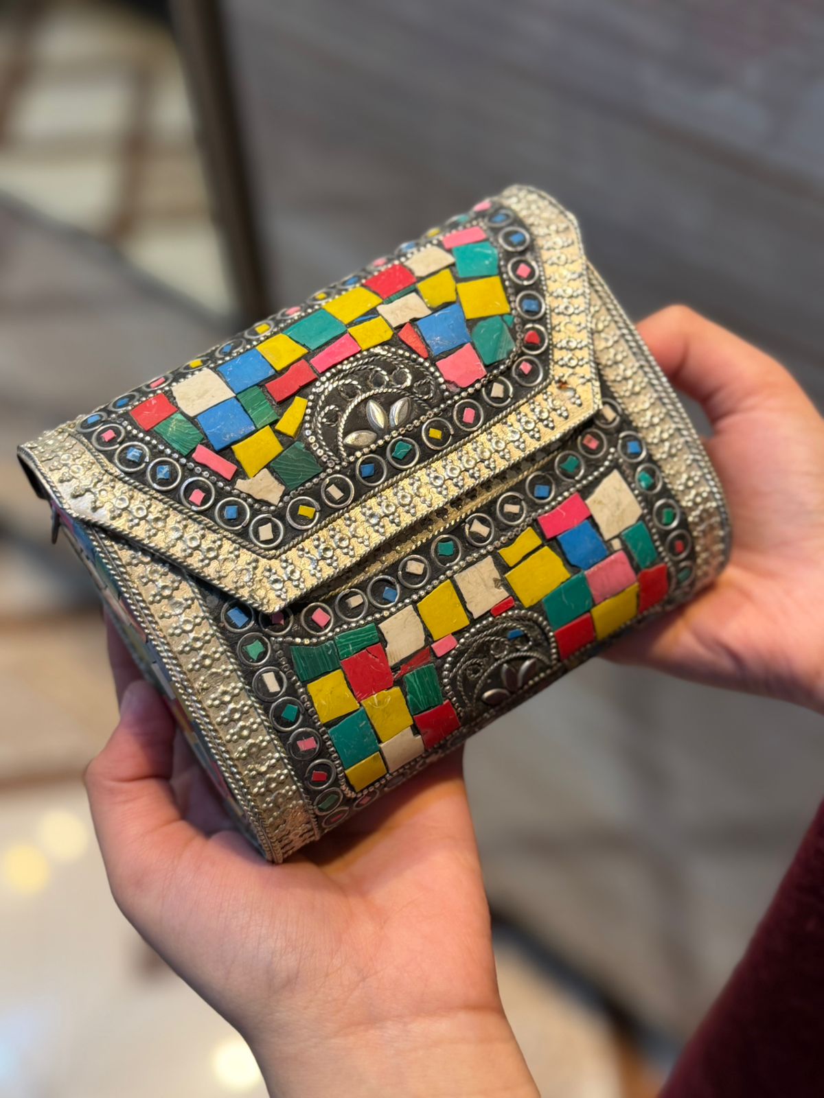 Indian Silver Multi Metal Clutch